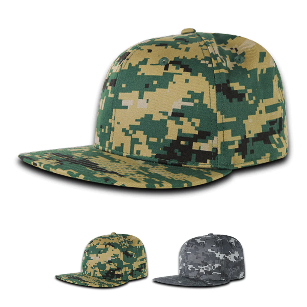 Decky RP1 - Fitted Flat Bill Hat, Retro Fitted Cap