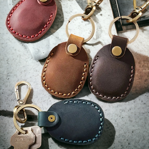 Air Tag Leather Keychain With Engraving